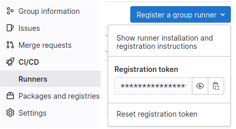 Gitrunner registration token