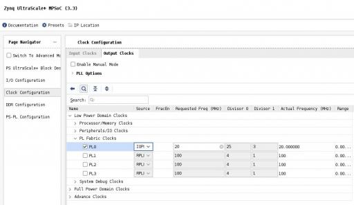 PYNQ clocking control (under ZYNQ PS configuration)